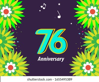 Ilustración de diseño de plantillas vectoriales de celebración de 76 años