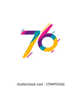 Ilustración de diseño de plantillas vectoriales de celebración de 76 años