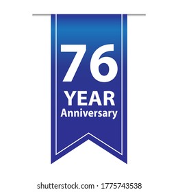 76 Years Anniversary Celebration Vector Template Design Illustration