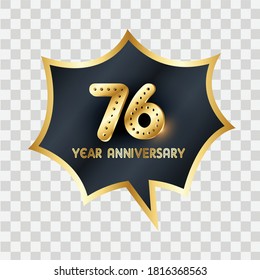 Ilustración de diseño de plantillas vectoriales de celebración de 76 años