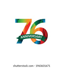 76 Years Anniversary Celebration Vector Template Design Illustration