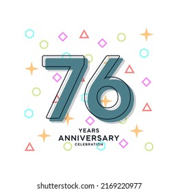 76 Years Anniversary Celebration Vector Template Design Illustration