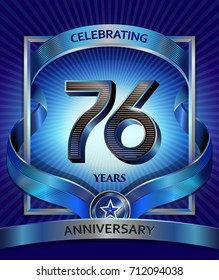76 years anniversary design template for invitation, advertising, banner, vector design