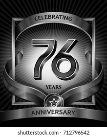 76 years anniversary design template for invitation, advertising, banner, vector design