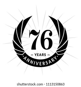 76 years anniversary. Elegant anniversary design. 76 years logo.