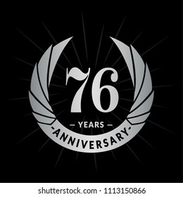 76 years anniversary. Elegant anniversary design. 76 years logo.