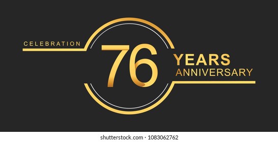 76 Years Anniversary Golden Silver Color Stock Vector (Royalty Free ...