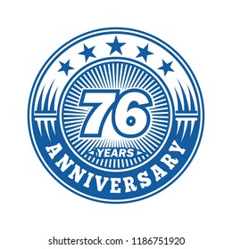 76 years anniversary. Anniversary logo design. Vector and illustration.