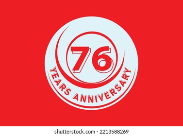 76 years anniversary logo and sticker design