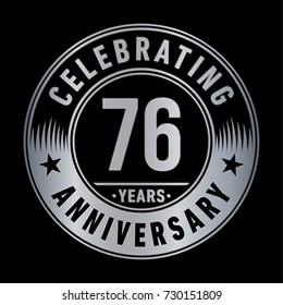 76 years anniversary logo template. Vector and illustration.