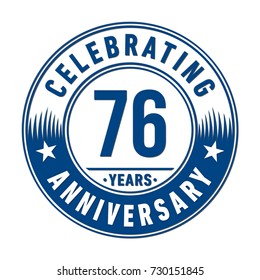 76 years anniversary logo template. Vector and illustration.