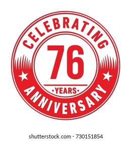 76 years anniversary logo template. Vector and illustration.