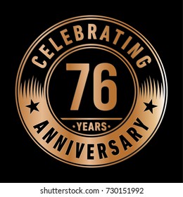 76 years anniversary logo template. Vector and illustration.