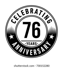 76 years anniversary logo template. Vector and illustration.