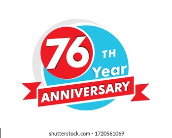 76 years anniversary logotype. Celebration 76th anniversary celebration design