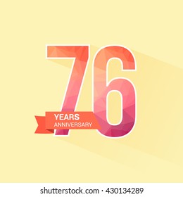 76 Years Anniversary with Low Poly Design