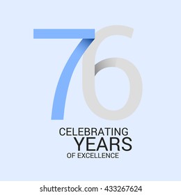 76 years anniversary, signs, symbols. simple design.