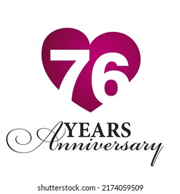 76 years anniversary white background