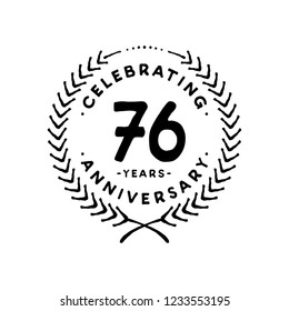 76 years design template. 76th vector and illustration.