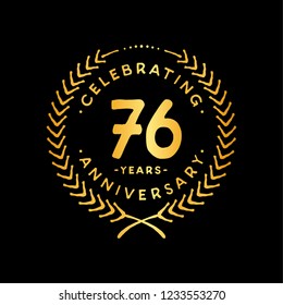 76 years design template. 76th vector and illustration.