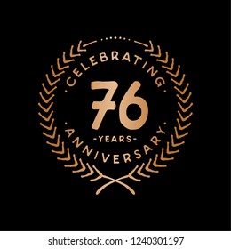 76 years design template. 76th vector and illustration.