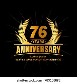 76 years design template. Anniversary vector and illustration template.