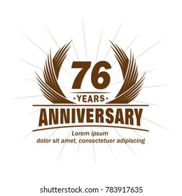 76 years design template. Anniversary vector and illustration template.