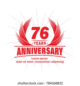 76 years design template. Anniversary vector and illustration template.
