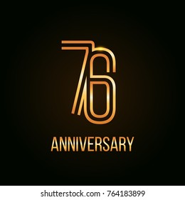 76 Years Golden Anniversary Design using multi liner number