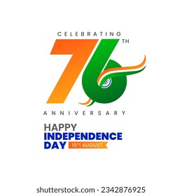 76 años Feliz día de la independencia Diseño de plantillas de vectores en India