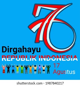 76 Years of Independence of the Republic of Indonesia. "Dirgahayu Republik Indonesia", Longevity of the Republic of Indonesia.Indonesian Translation
