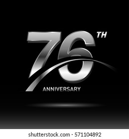 76 years silver anniversary logo celebration