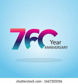 760 Year Anniversary Logo Vector Template Design Illustration