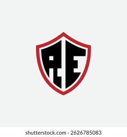 761 shield logo shape letter alphabet educational learning R E