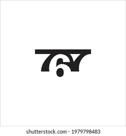 767 negative space logo combination alphabet vector template.
