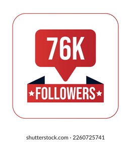 Vektorgrafik von 76K Followers Design Template
