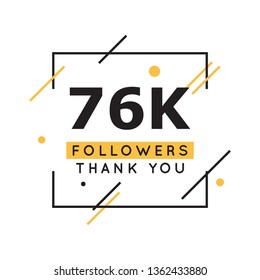 76k Followers thank you design template