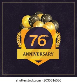 76th Anniversary Celebration Design, Vector illustration design.