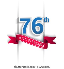 76th Anniversary celebration logo, Vector design template elements for your birthday party.