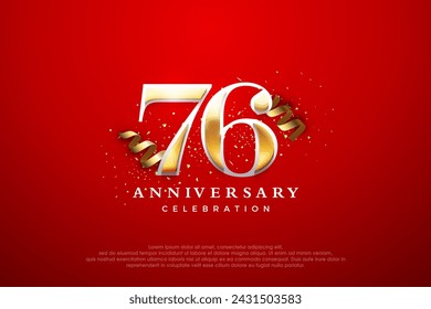 76th anniversary celebration, vector premium elegant and luxurious design. Premium vector background for greeting and celebration.