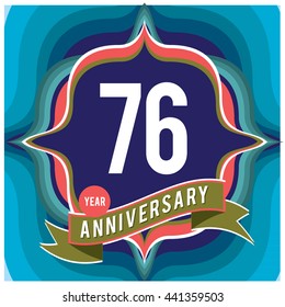 76th anniversary logo with colorful badge and frame.