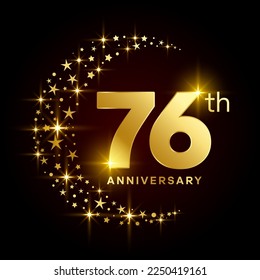 76th Anniversary Logo Design Concept for Birthday Celebration Event. Logo Vector Template