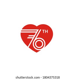 76. Design-Icon-Vektorgrafik. 76-jähriges Design