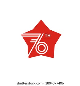 76.º vector de iconos de diseño. Diseño del 76° aniversario