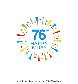 76th Happy Birthday Logo Circle Shape Stock Vector (Royalty Free ...