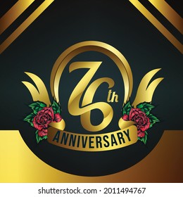 76th. Illustration of Celebration Design. Vector Celebration of the 76th Anniversary of the Celebration.