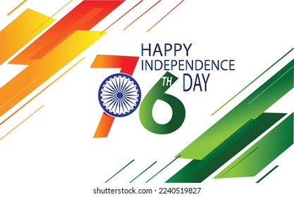 76th Independence day in India celebration on August 15 illustration