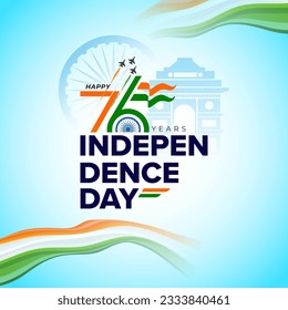 76th Indian Independence Day Celebration Vector Background Illustration