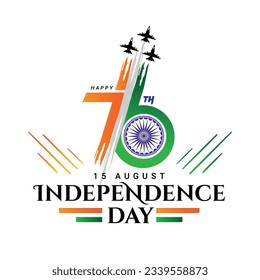 76th Indian independence day logo greeting with seventy six logo 