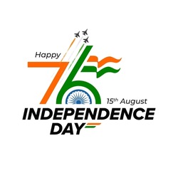 76th Indian Independence Day Typographic Design Vector Illustration
